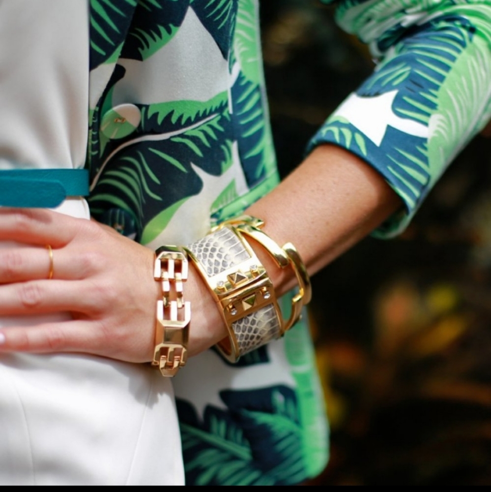 Stella and Dot Bello leather snakeskin bracelet - Picture 10 of 13